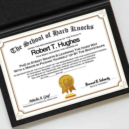 PhD Diploma From The School Of Hard Knocks - The Unleashed Entrepreneur